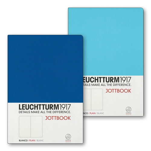 Leuchtturm Jottbook - A5, Plain, Ice Blue/Royal Blue, Pack of 2