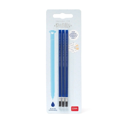 Legami Erasable Pen Refill - Blue, Pack of 3