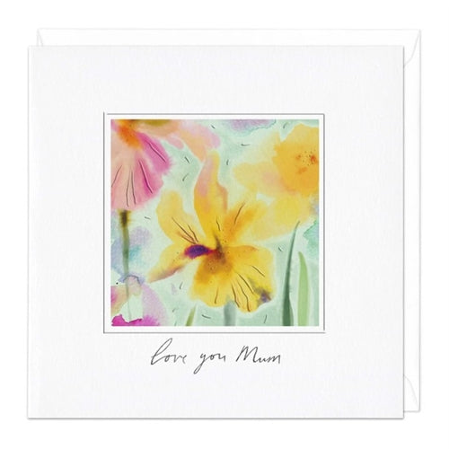Whistlefish Mother's Day Card - Love You Mum Watercolour Flower