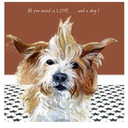 Little Dog Laughed Greeting Card - Dog Series Squares, Need Love