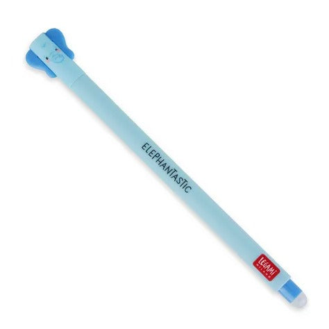 Legami Erasable Pen - Elephant, Blue Ink Blue