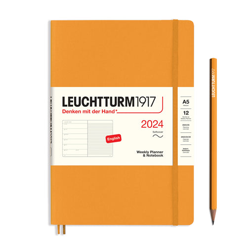 Leuchtturm 2024 Hardcover Diary - Weekly + Notes, A5, Rising Sun