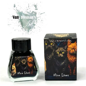 Van Dieman's Fountain Pen Ink - Feline Series, Nine Lives, Shimmering, 30ml Bottle