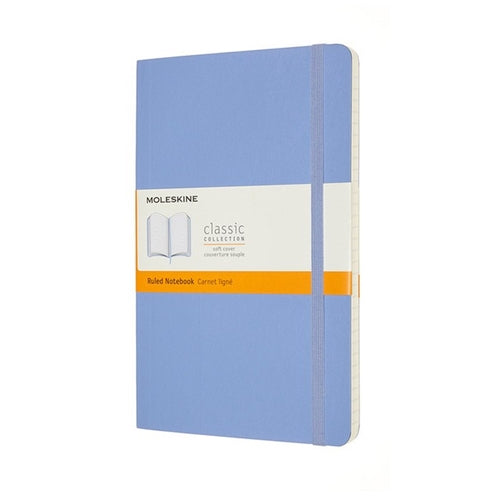 Moleskine Soft Cover Notebook - Ruled, Large, Hydrangea Blue