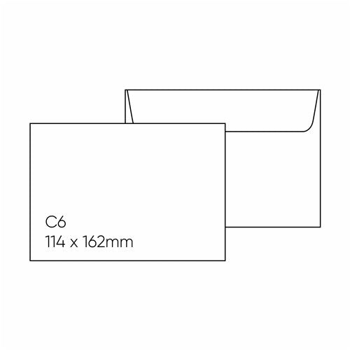 C6 Envelope (114x162mm) - Via Linen Pure White, Pack of 10
