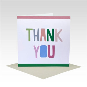 Rhicreative Greeting Card - Coloured Letters Thank You