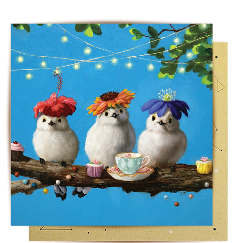La La Land Greeting Card - Flower Hat Birds