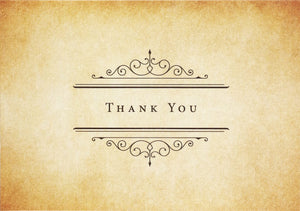 Thank You Card Set - Vintage Parchment