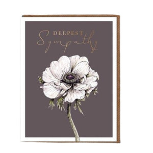 Toasted Crumpet Greeting Card - "Blanc", Deepest Sympathy