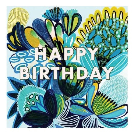 Kirsten Katz Birthday Card - Azure Happy Birthday