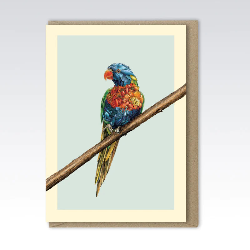 Marini Ferlazzo Greeting Card - Bushwalk Collection, Rainbow Lorikeet