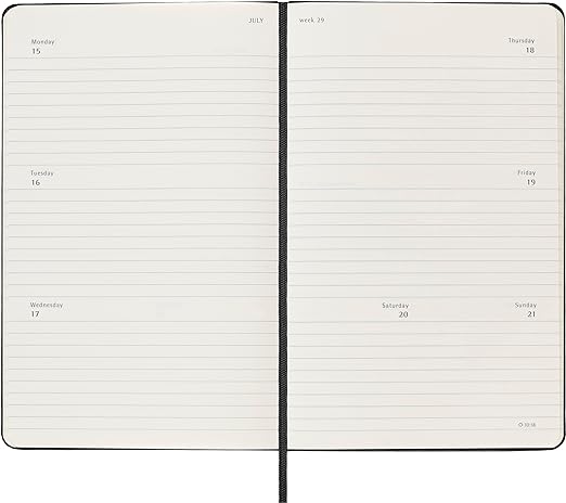 Moleskine 2024 Hardcover Diary - Weekly Notebook, Large, Black