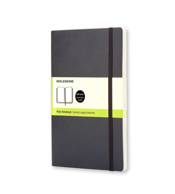 Moleskine Soft Cover Notebook - Plain, Large, Black