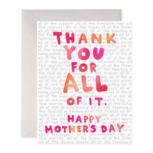 E Frances Mother's Day Card - For All Of It