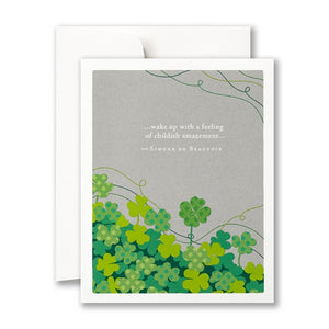 Positively Green Birthday Card - ...wake up with a feeling of childish amazement…