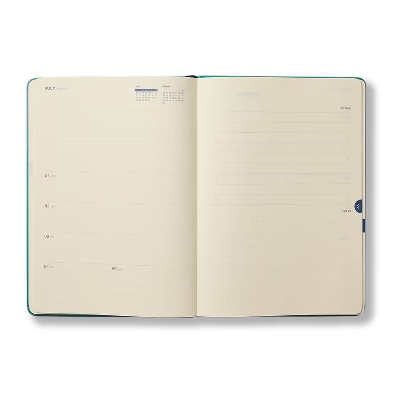 Any Day Now 2026 Any Day Now "Achiever" Weekly + Notes Diary - A5, Hardcover, Navy & Tangerine