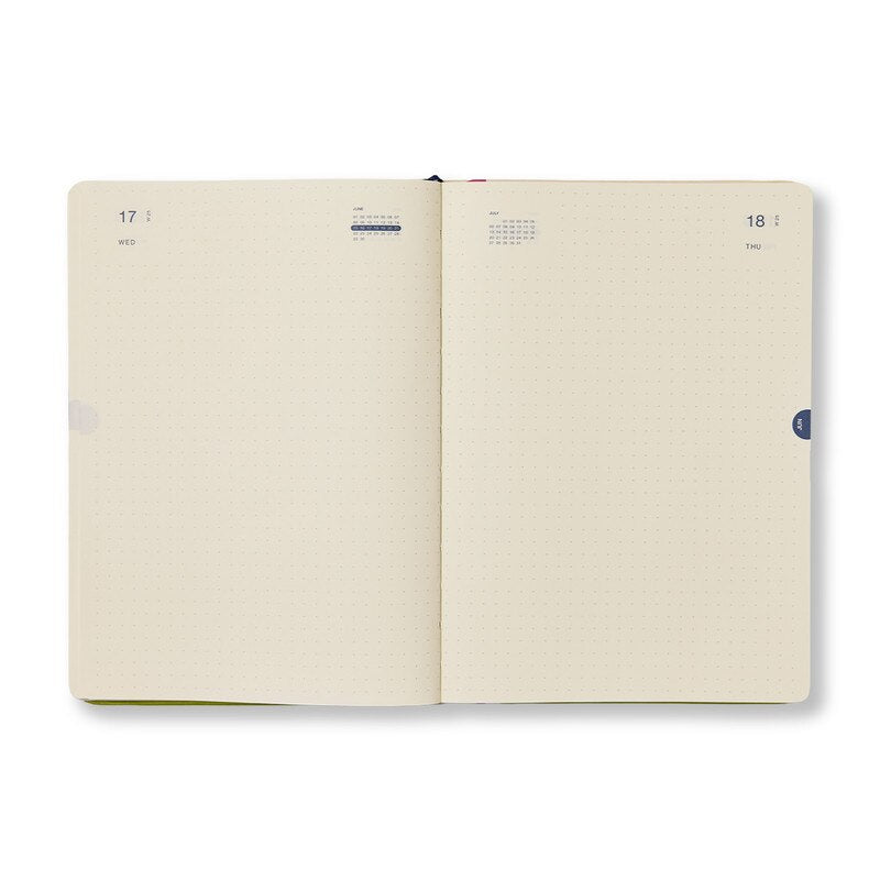 Any Day Now 2026 Any Day Now "Freestyler" Daily Diary - A5, Hardcover, Dot Grid, Navy & Plum