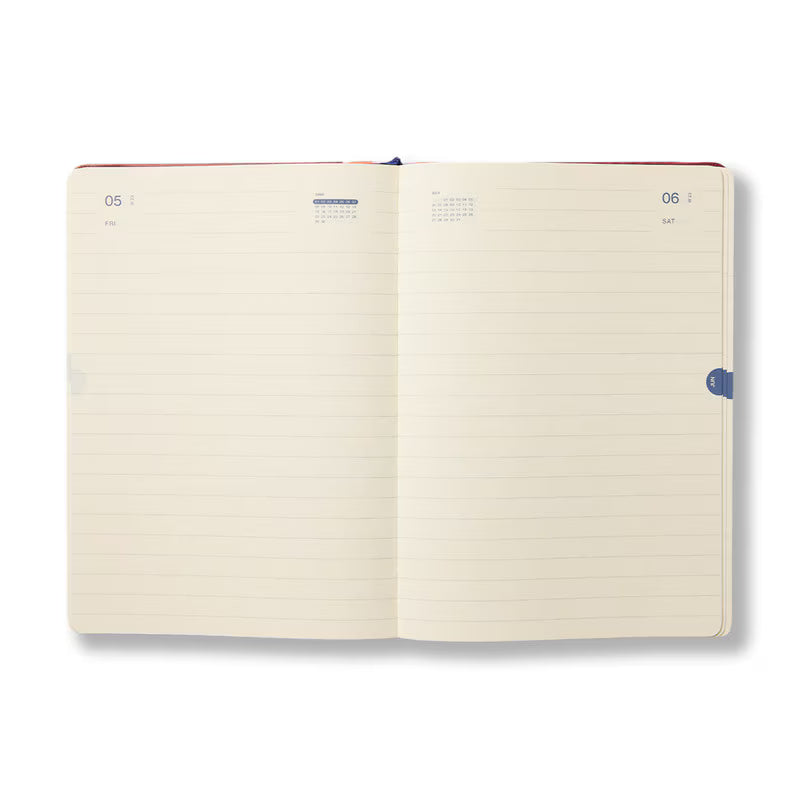 Any Day Now 2026 Any Day Now "Freestyler" Daily Diary - A5, Hardcover, Ruled, Purple & Orchid