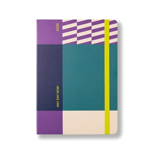 Any Day Now 2026 Any Day Now "Schedular" Weekly Diary - A5, Hardcover, Teal & Purple