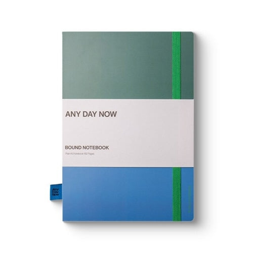 Any Day Now Any Day Now Bound Notebook - A5, Plain, Forest/Blue