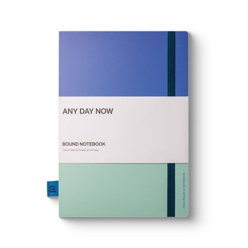 Any Day Now Any Day Now Bound Notebook - A5, Ruled, Blue/Sky