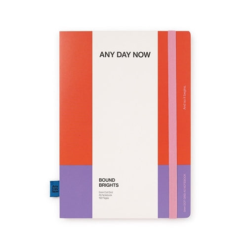 Any Day Now Any Day Now Bound Notebook - Dot Grid, A5, Red & Purple