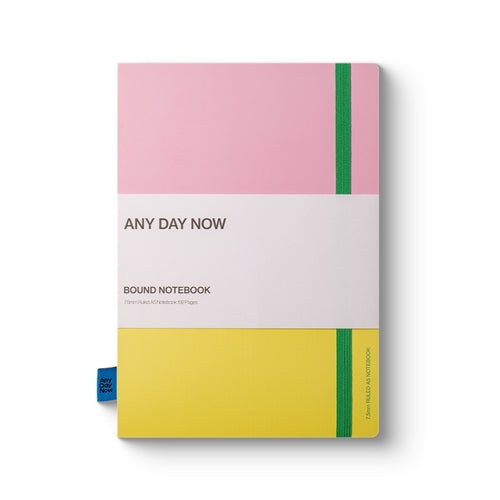Any Day Now Any Day Now Bound Notebook - Ruled, A5, Pink/Yellow