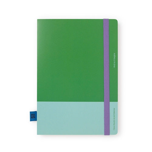 Any Day Now Any Day Now Bound Notebook - Ruled, A5, Sky/Green