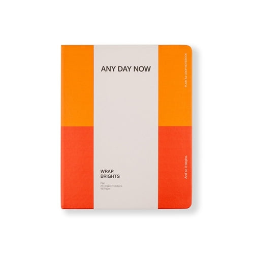 Any Day Now Any Day Now Classic Wrap Notebook - Plain, A5 Cropped, Orange & Red