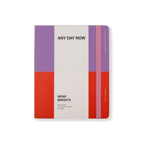 Any Day Now Any Day Now Classic Wrap Notebook - Ruled, A5 Cropped, Purple & Red