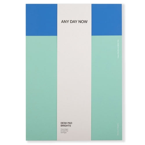 Any Day Now Any Day Now Soft Touch Desk Pad - Ruled, A4, Mint & Blue