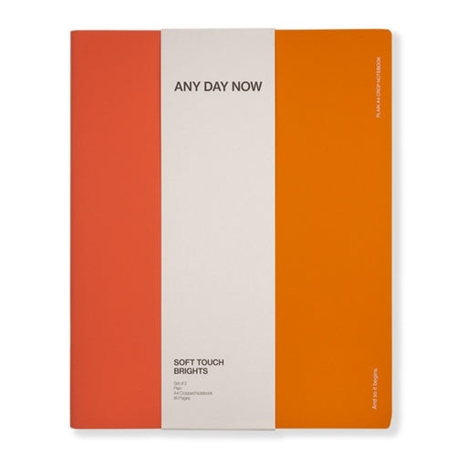 Any Day Now Any Day Now Soft Touch Notebook - Plain, A4 Cropped, Red & Orange