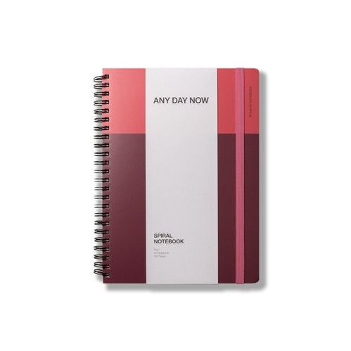 Any Day Now Any Day Now Spiral Notebook - A5, Plain, Watermelon/Burgundy