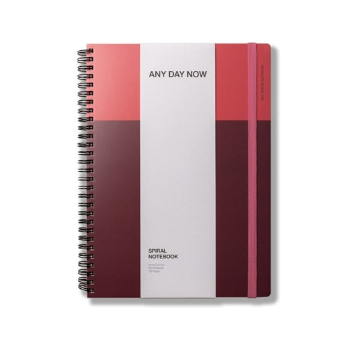 Any Day Now Any Day Now Spiral Notebook - B5, Dot Grid, Watermelon/Burgundy