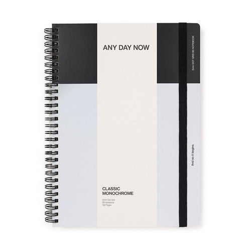 Any Day Now Any Day Now Spiral Notebook - Dot Grid, B5, Black/Grey