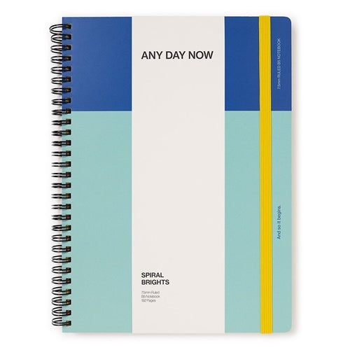Any Day Now Any Day Now Spiral Notebook - Ruled, B5, Blue/Mint