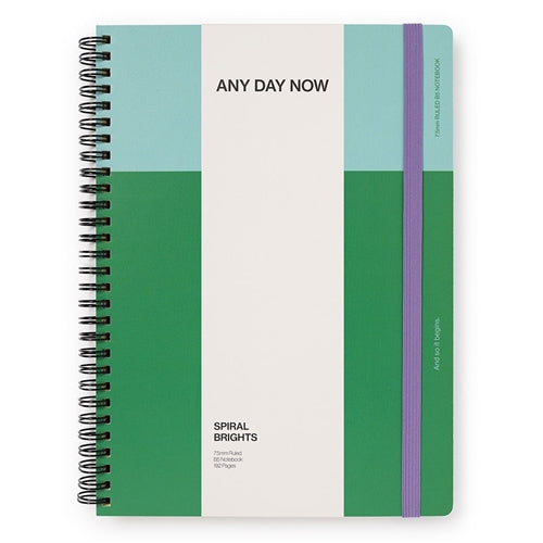 Any Day Now Any Day Now Spiral Notebook - Ruled, B5, Green/Mint