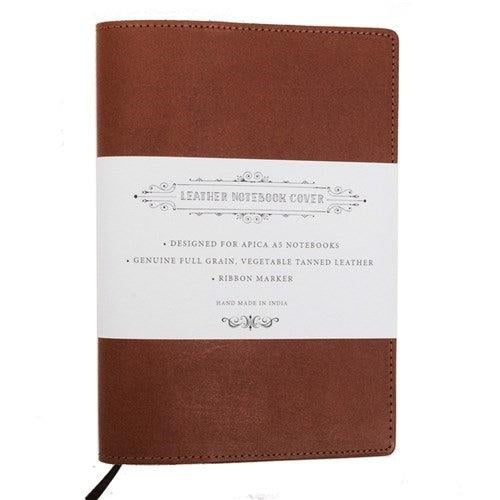 APICA Leather Notebook Cover - A5, Brown