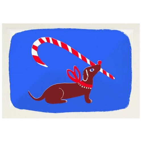 Archivist Archivist Christmas Gift Card - Candy Cane Dog