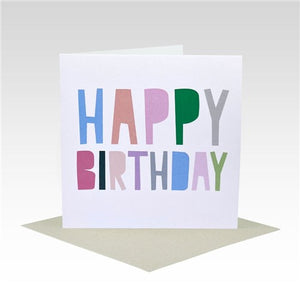 Rhicreative Greeting Card - Coloured Letters Birthday