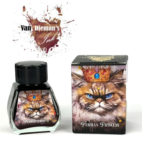 Van Dieman's Fountain Pen Ink - Feline Series, Persian Princess, Shimmering, 30ml Bottle