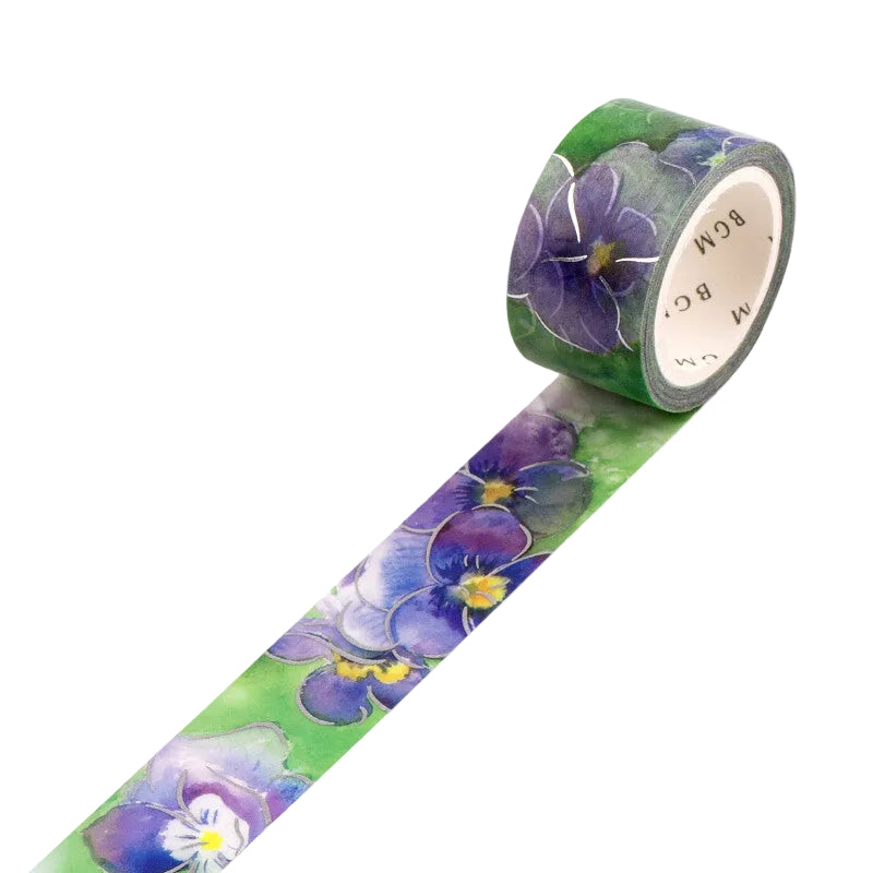 BGM Inc BGM Washi Tape - Watercolour Flowers Series, Violets