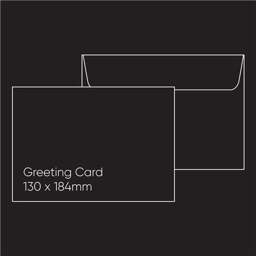 Blackgold Greeting Card Envelope (130 x 184mm) - Lessebo Pitch Black, Pack of 10