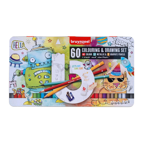 Bruynzeel Bruynzeel Colouring and Drawing Set - Small Artists, Set of 60