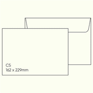 C5 Envelope (162 x 229mm) - Knight Smooth Cream, Pack of 10