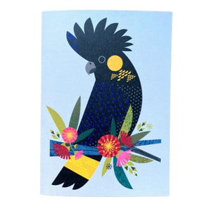 Little Hello Studio Greeting Card - Yellow-tailed Black Cockatoo