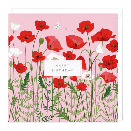 Whistlefish Greeting Card - Happy Birthday, Poppies