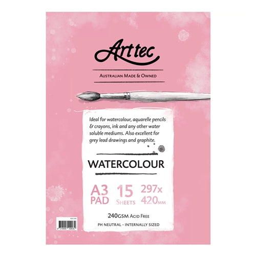 Arttec Watercolour Pad - A3, 240gsm, 15 sheets