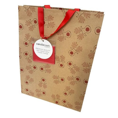 Candlebark Creations Candlebark Creations Gift Bag - Friendly Reindeer, Large