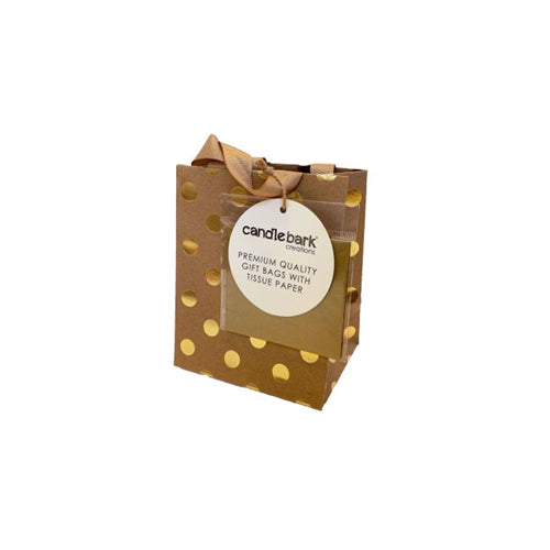 Candlebark Creations Candlebark Creations Gift Bag - Gold Dots, Small